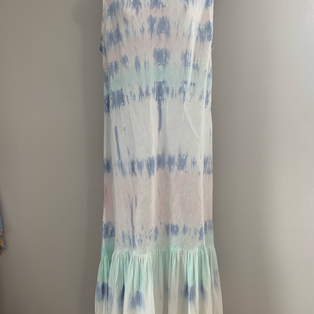 CHARLIE B Blue and Pink Ruffled Tiered Maxi Sundress - Picture 2 of 16